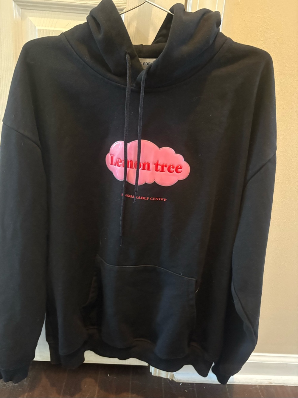 Aelfric Eden Black Hoodie with Pink 'Lemon Tree' Graphic Medium